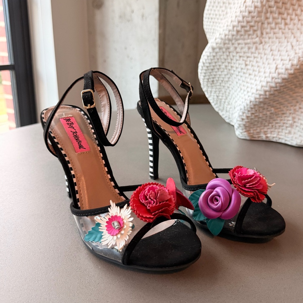 Betsey Johnson Heels with Floral Accents